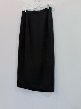 Vintage 90s Sebastian Onyx Minimalist Column Maxi Skirt Size 10